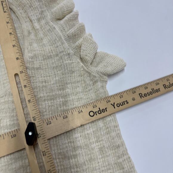 J.Crew Sweater Womens Small Cream Linen Blend Ruffle Sleeve Scoop Neck Top - Picture 9 of 9
